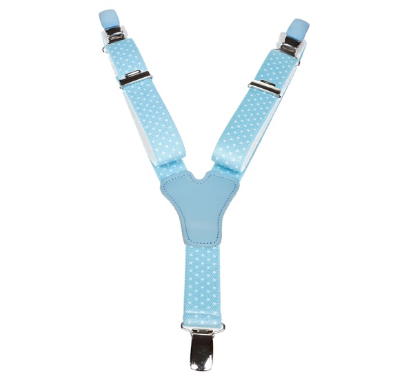 Bretelle Enfant Bleu Ciel à Pois Blancs