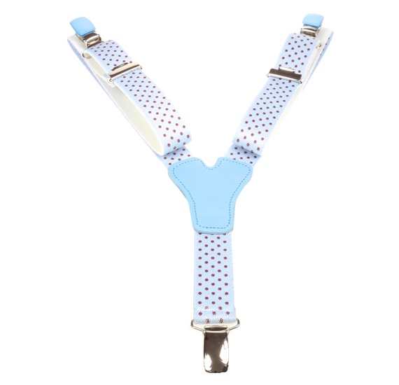 Bretelle Enfant Bleu Ciel à Pois Marron