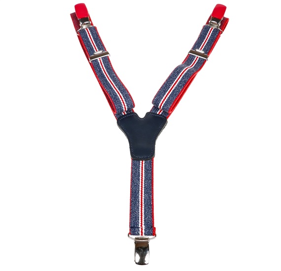 Bretelle Enfant Bleu Jean à Rayure Rouge