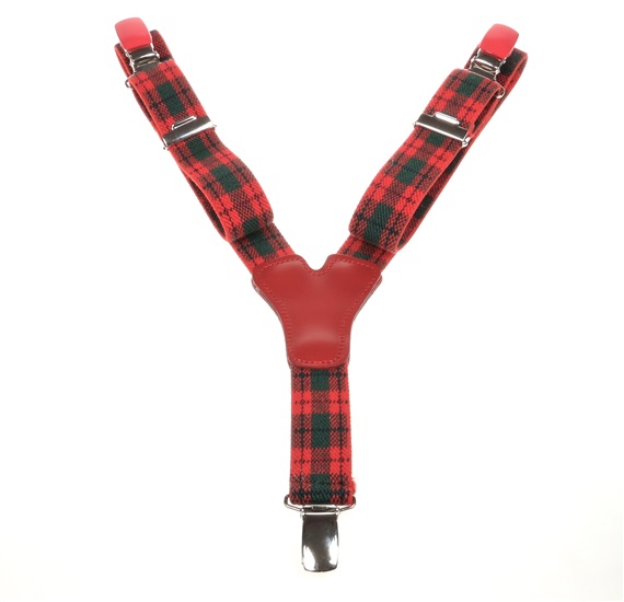 Bretelle Enfant Carreau Écossais Rouge