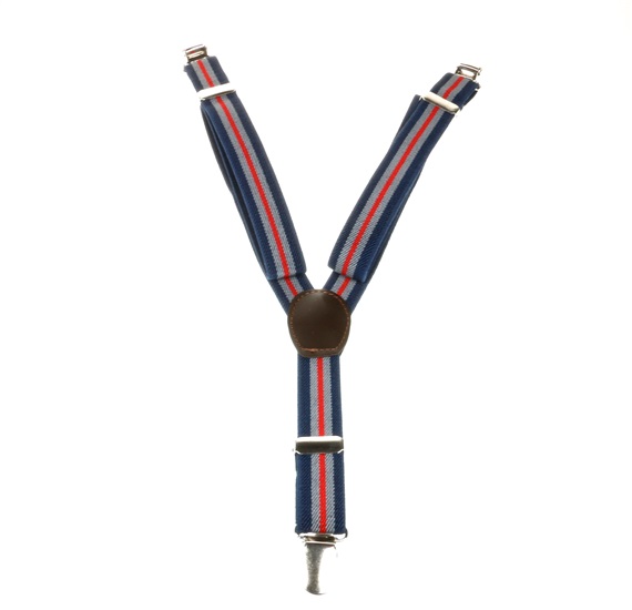 Bretelle Enfant Rayures Bleu Marine, Rouges et Grises