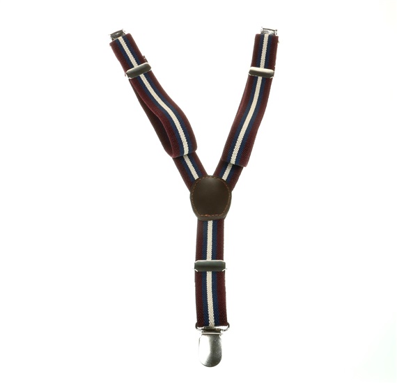 Bretelle Enfant Rayures Bordeaux, Beige et Bleu Marine