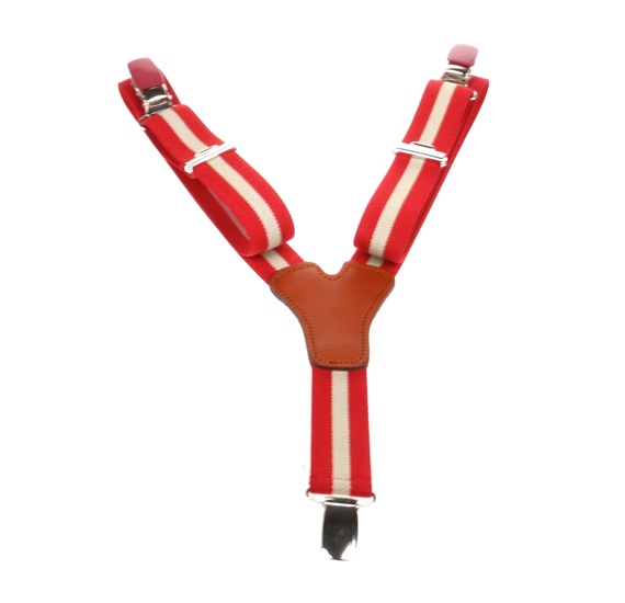Bretelle Enfant Rouge à Rayures Beiges
