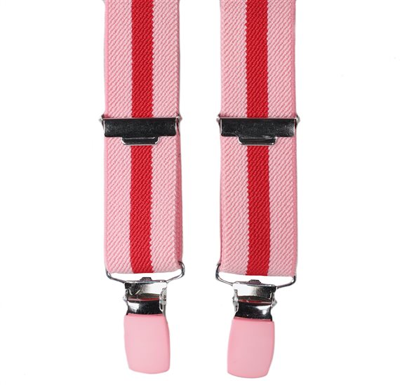 Bretelle Enfant Rayure Rose Rouge
