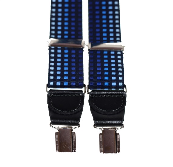 BRETELLE XXL CUIR CARREAUX BLEUS