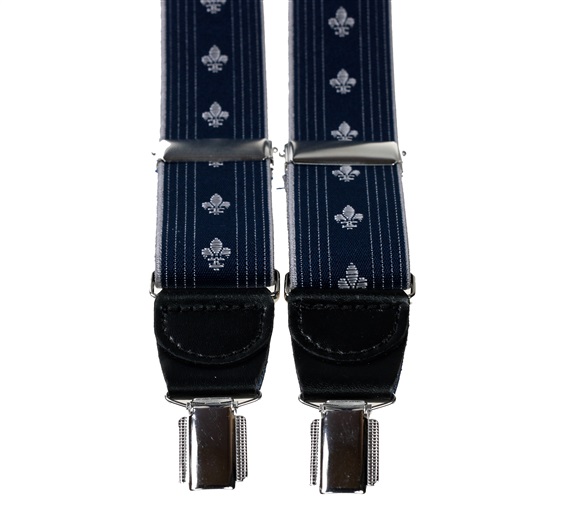 BRETELLE XXL EN CUIR LISIÈRE DE LYS BLEU MARINE