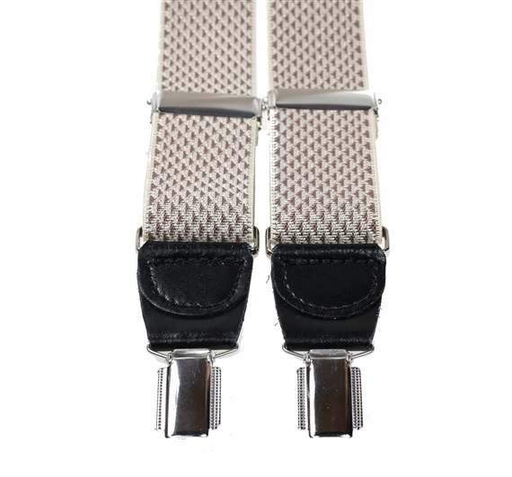 BRETELLE XXL CUIR LOSANGES BEIGE PIERRE