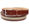 Ceinture Marron avec Tressé Beige