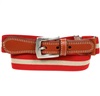 Ceinture Enfant Élastique Rouge à Rayures Beiges