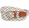 Ceinture Enfant Élastique Tressée Beige et Kaki