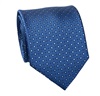 Cravate Bleue Design Blanc