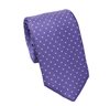 Cravate en Soie Violette à Pois Blancs
