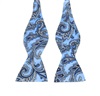 Cravate Noeud Papillon en Soie Céleste Cachemire Bleu