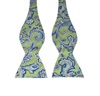 Cravate Noeud en Soie Vert Cachemire Bleu
