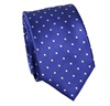 Cravate Étroite Bleu Marine à Pois Blancs