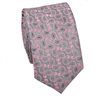 Cravate Étroite Grise Paisley Rose