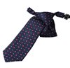 Cravate Enfant Bleu Marine Fleurs Rouges