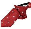 Cravate Enfant Grenat avec Chiens Blancs