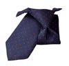 Cravate Enfant Jacquard Bleu Pois Rouges