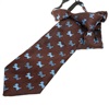 Cravate Enfant Marron Schnauzer Bleu