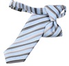 Cravate Enfant Rayures Bleu Ciel et Gris