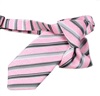 Cravate Enfant Rayures Rose et Gris