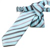 Cravate Enfant Rayures Turquoise et Gris