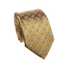 Cravate Ocre avec Motif Cachemire Bleu