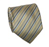 Cravate Rayures Ocre et Bleu