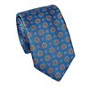 Cravate en Soie Bleue Design Florentin Ocre