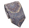 Cravate en Soie Beige Paisley Bleu et Marron