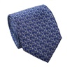 Cravate et Mouchoir Fleurs Bleues en Soie Naturelle