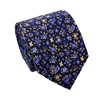 Cravate et Pochette Fleurs Bleues en Soie Naturelle