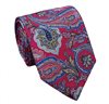 Cravate et Mouchoir Fuchsia en Soie Naturelle à Motif Paisley