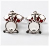 Boutons de Manchette Batterie Musicale Rouge