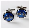 Boutons de Manchette Vélos Bleu