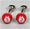 Boutons de Manchette Boule de Billard 3 Rouge