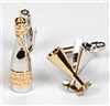 Boutons de Manchette Champagne et Verres