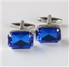 Boutons de Manchette en Cristal Bleu