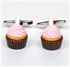 Boutons de Manchette Cupcake Rose