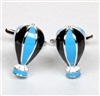 Boutons de Manchette Globe Bleus et Noirs