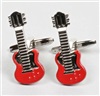 Boutons de Manchette Guitare Rouge