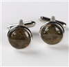 Boutons de Manchette Vert Kaki en Jade