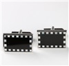 Boutons de Manchette Noirs Damier Onyx et Nacre