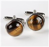 Boutons de Manchette Oeil de Tigre Ocre