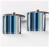 Boutons de Manchette Rayures Bleues Multicolores