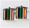 Boutons de Manchette Rayures Orange et Vertes