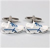 Boutons de Manchette Running Blanc et Bleu