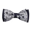 Noeud Papillon Bleu Marine Brocart Gris