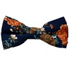 Noeud Papillon Bleu Marine avec Fleurs